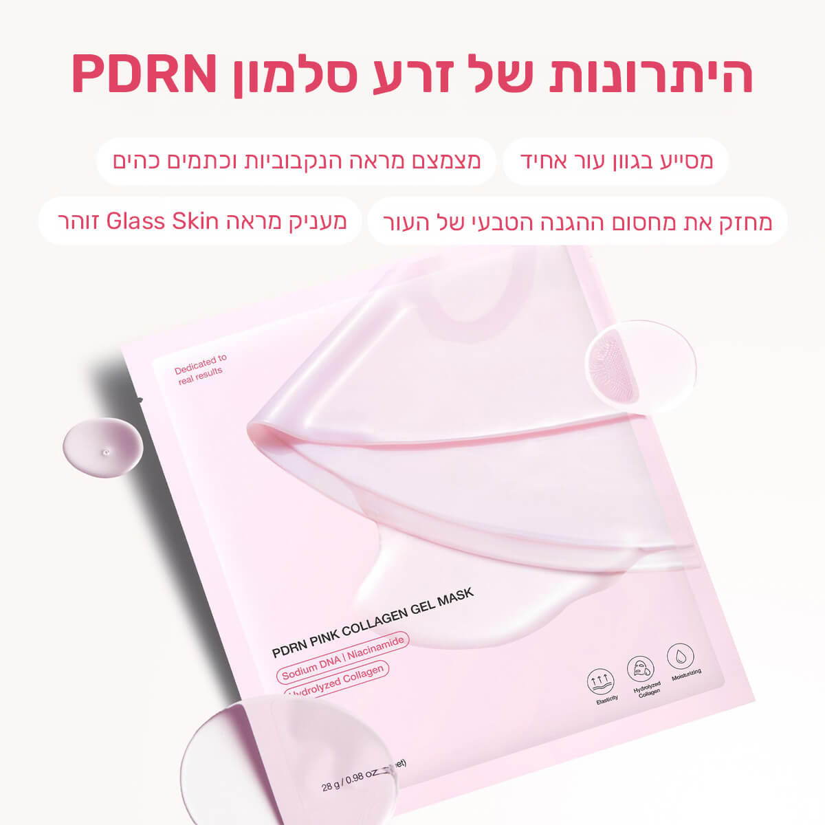 מסכת זרע סלמון להפחתת קמטוטים ולמראה עור חיוני וזוהר